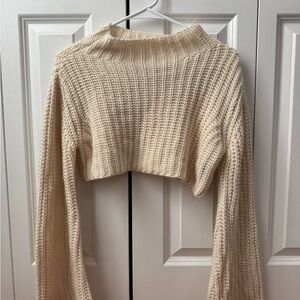 SHEIN Cream Long Sleeve Knit Top